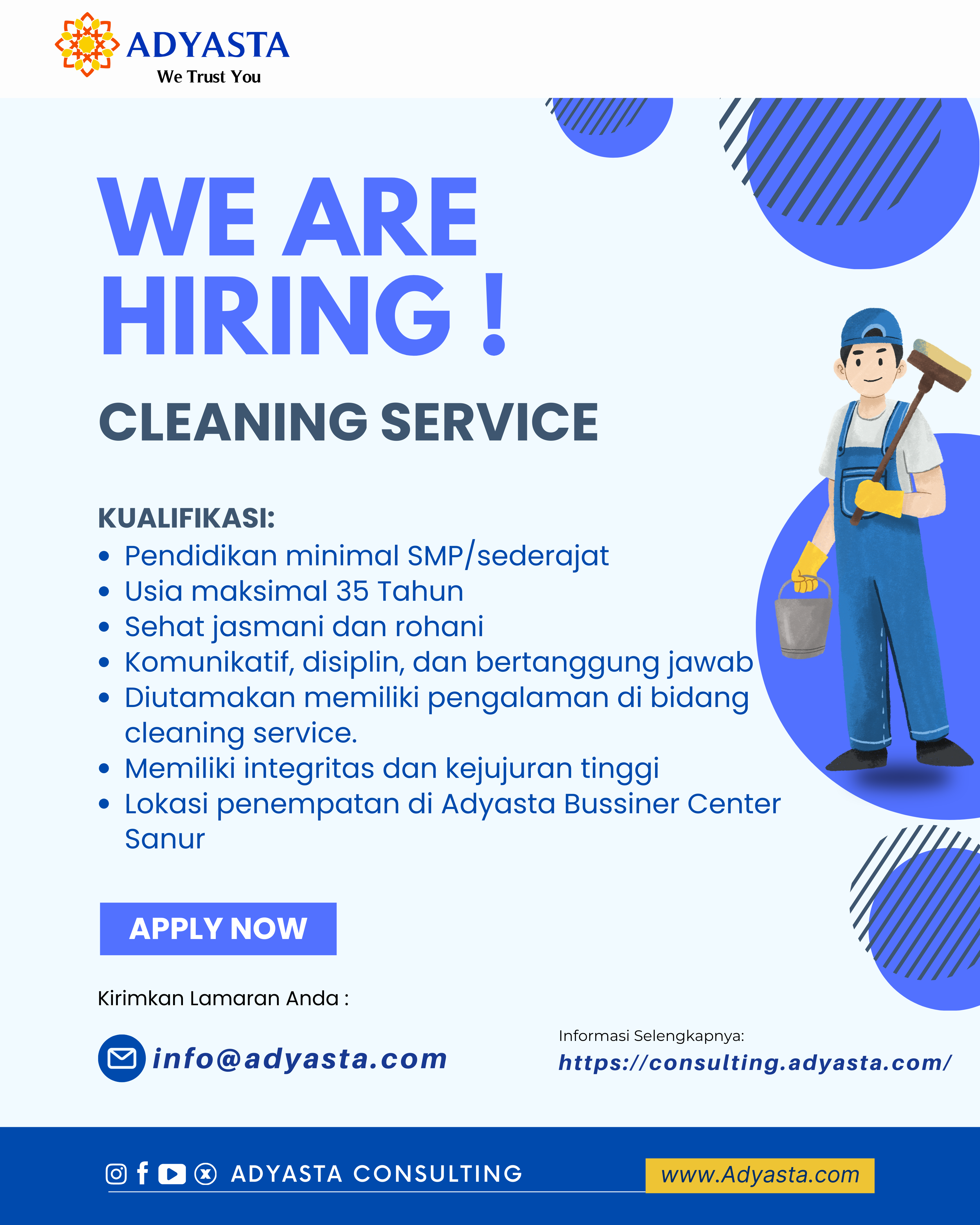 Lowongan Cleaning Service di Adyasta