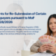 Requirements for Re-Submission of Certain Criteria Taxpayers pursuant to MoF Regulation 28/2026